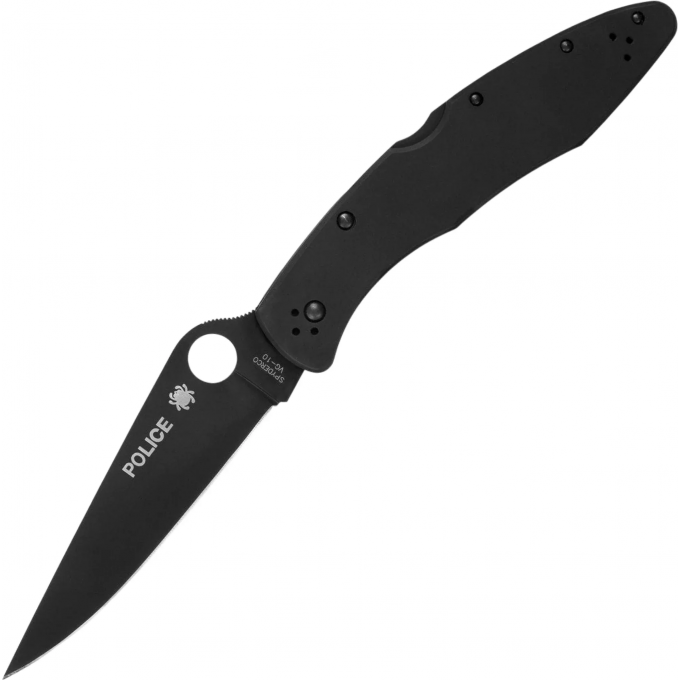 Складной нож SPYDERCO POLICE black сталь VG-10, рукоять Black stainless Steel 07BKP